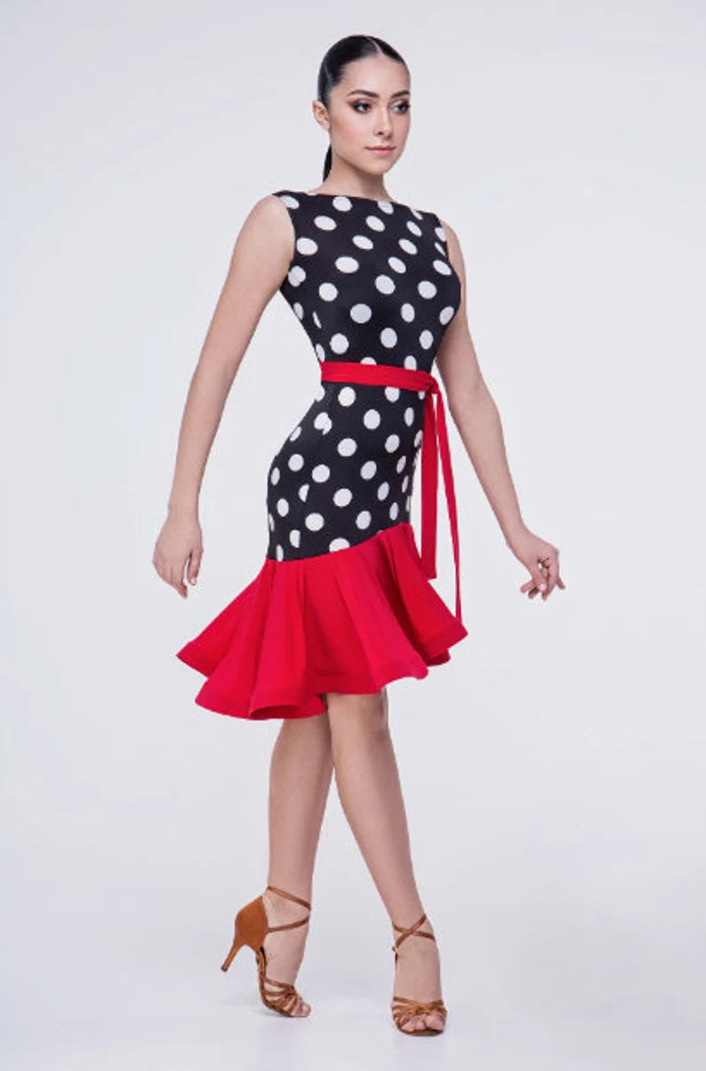 GraceCompanyCrafts: Exquisite Red Salsa Dress for Latin Dancers 3X / As Pictured