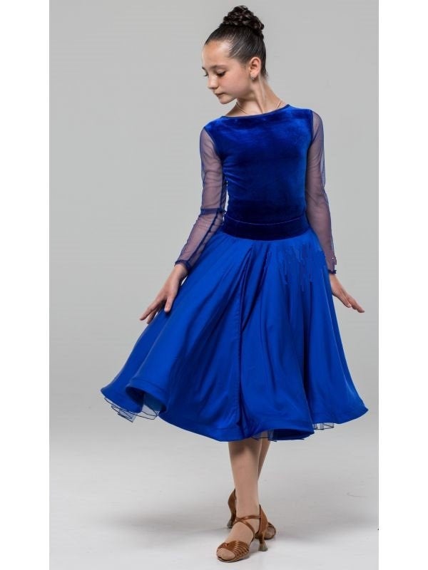 Dress for the dance floor, based on a leotard, tulle underskirt 10 years / Navy blue