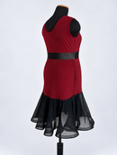 Red and black dress rear three-quarter