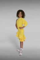 Stunning Yellow Dance Dress with Asymmetrical Charm