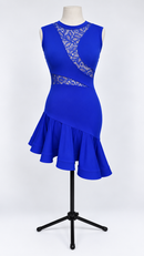 Cobalt blue latin dance dress front