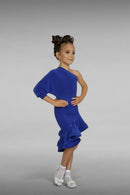 Asymmetric Blue Ballroom Dress: Elegance Meets Comfort