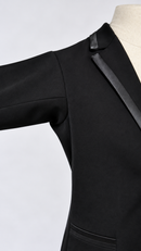 Black Men's Dance Jacket with Satin Lapel Trim – Ballroom Blazer