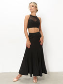 Women's Standard Ballroom Dance Skirt with Satin Accents