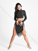 Black fringe skirt for salsa