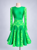 Lime green junior ballroom dress front