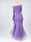 Back three-quarter view with crinoline hem