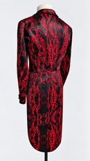 Black and red tailcoat back view