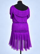 Scooped back with layered fringe tiers
