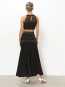 Women's Standard Ballroom Dance Skirt with Satin Accents