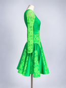 Lace sleeve dance dress side profile