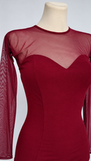 Sweetheart bodice under mesh yoke