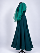 Flared skirt back three-quarter view