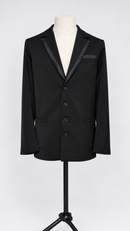 Black Men's Dance Jacket with Satin Lapel Trim – Ballroom Blazer