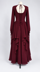 Gown back with sheer chiffon sleeves
