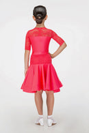 Rating dress for the ballroom program from supplex and elastic guipure