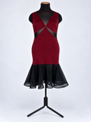 Dark red latin dress front view