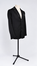 Black Men's Dance Jacket with Satin Lapel Trim – Ballroom Blazer