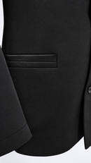 Satin trim hip pocket close-up