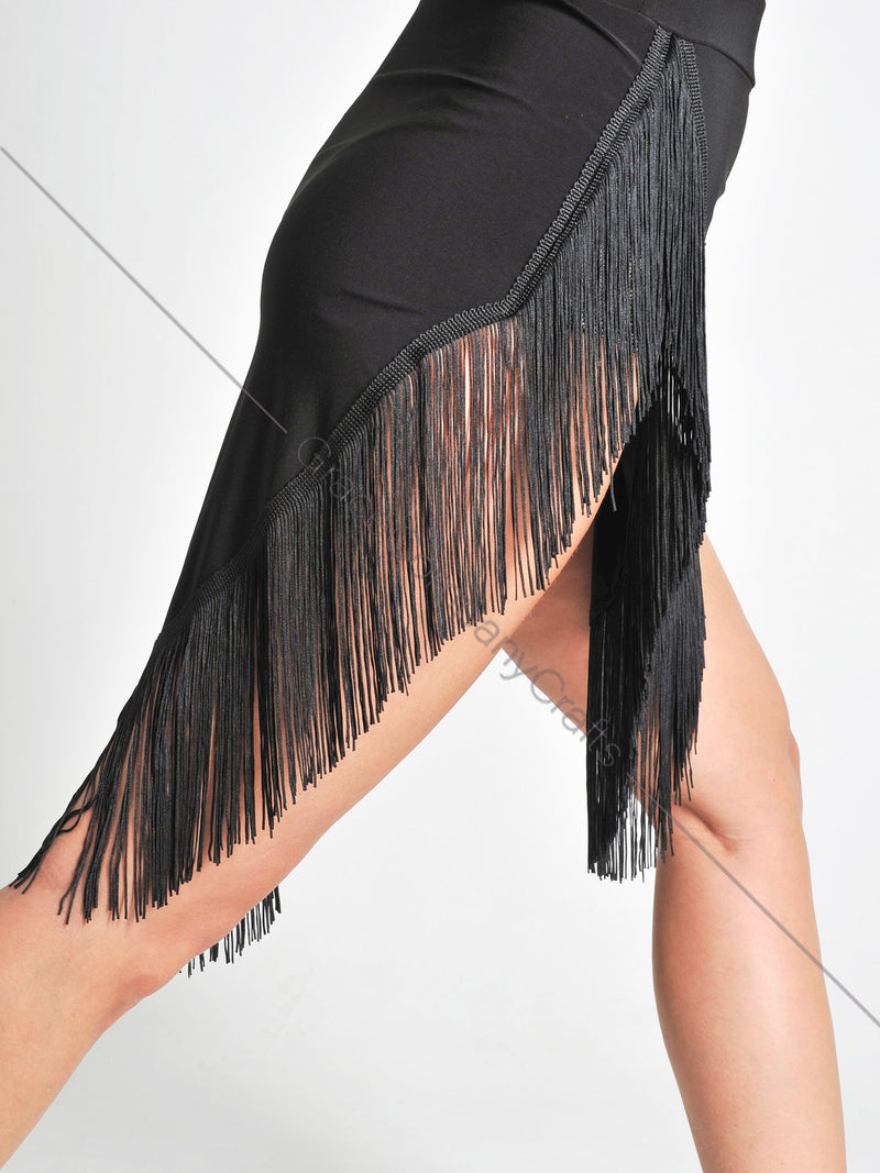 Black fringe skirt for salsa