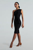 Asymmetric Ruched Dress - One-Shoulder Latin Dance Dress