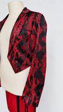 Stretch satin sleeve and cropped front