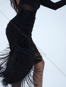 asymmetrical latin dance dress