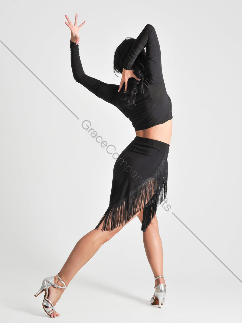 Black fringe skirt for salsa