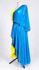 Two tone ballroom dress three-quarter view