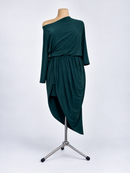 Green draped latin dress full length