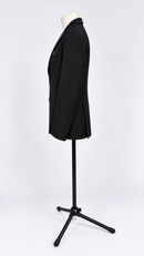 Black Men's Dance Jacket with Satin Lapel Trim – Ballroom Blazer