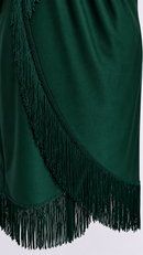 Curved fringe hem close-up