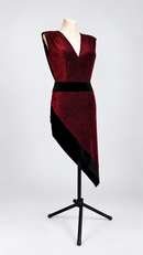 Asymmetric latin dress three-quarter view