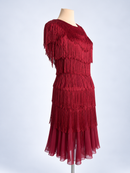 Fringe cap shoulders three-quarter view