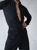 Men's dance shirt with mandarin collar