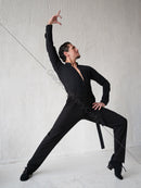 Men's dance shirt with mandarin collar