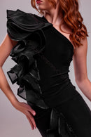 Asymmetric Latin Dance Blouse