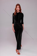 Ballroom dance trousers with mesh and leopard print