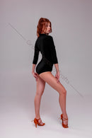 Black bodysuit for dancing. Tango bodysuit with buttons