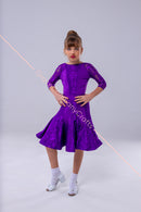 Elegant Purple Lace Dance Dress for Girls