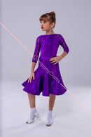 Elegant Purple Lace Dance Dress for Girls