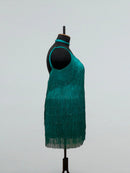 Emerald Fringe Dance Dress with Bodysuit and Cups