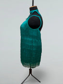 Emerald Fringe Dance Dress with Bodysuit and Cups