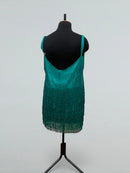 Emerald Fringe Dance Dress with Bodysuit and Cups