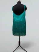 Emerald Fringe Dance Dress with Bodysuit and Cups