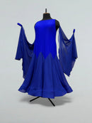 Electric Blue Ballroom Dress with Removable Chiffon Wings