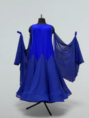 Electric Blue Ballroom Dress with Removable Chiffon Wings
