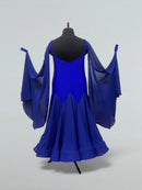 Electric Blue Ballroom Dress with Removable Chiffon Wings