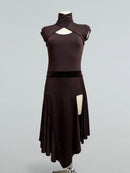 brown latin dance outfit