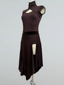 brown latin dance outfit